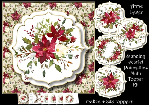 Stunning Scarlet Poinsettias Multi Topper Kit
