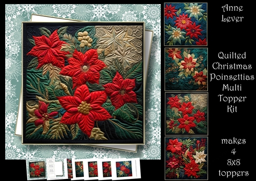 Quilted Christmas Poinsettias Multi Topper Kit