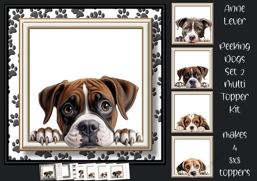 Peeking Dogs Set 2 Multi Topper Kit