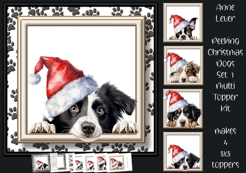Peeking Christmas Dog Set 1 Multi Topper Kit