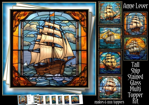 Tall Ship Stained Glass Multi Topper Kit