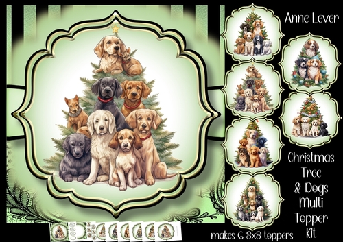 Christmas Tree & Dogs Multi Topper Kit