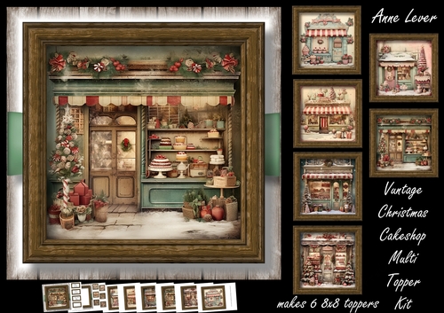 Vintage Christmas Cakeshop Multi Topper Kit