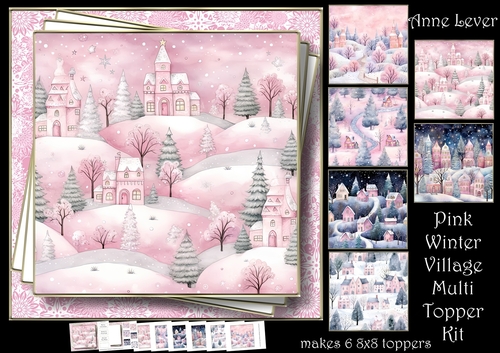 Pink Winter Village Multi Topper Kit