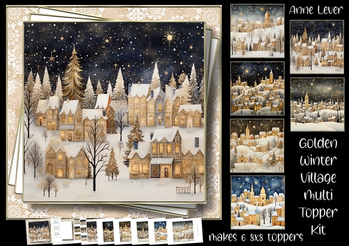 Golden Winter Village Multi Topper Kit