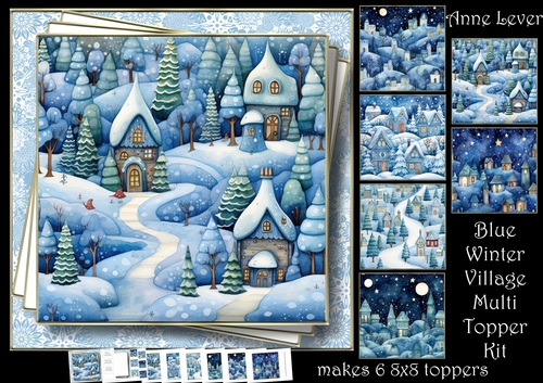 Blue Winter Village Multi Topper Kit