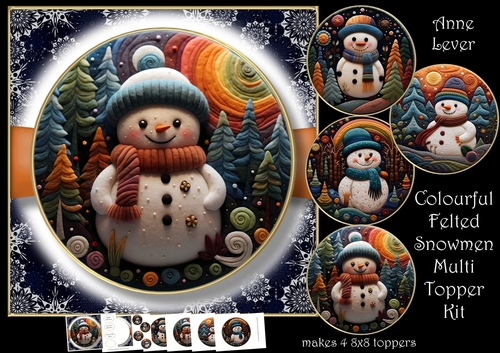 Colourful Felted Snowman Multi Topper Kit