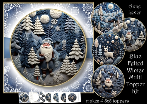 Blue Felted Winter Multi Topper Kit