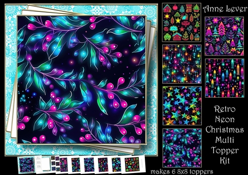 Retro Neon Christmas Multi Topper Kit