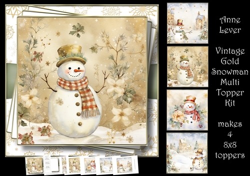 Vintage Gold Snowman Multi Topper Kit