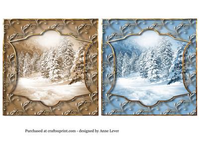 2 Snowy Tree Scene Toppers