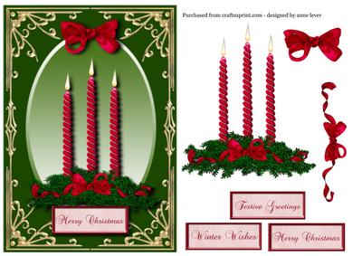 Christmas Candle Arrangement Red