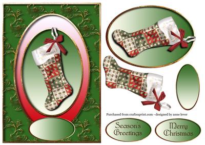Christmas Stocking in Gilded Frame
