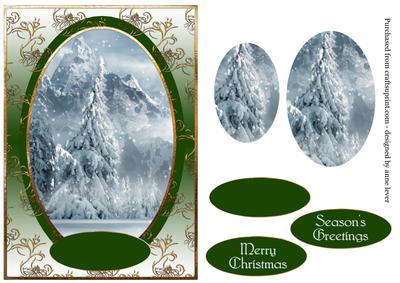Snowy Tree Scene - Christmas