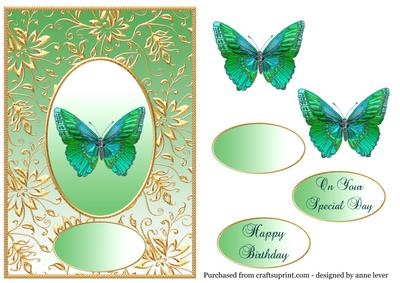 Gilded Frame and Butterfly Green