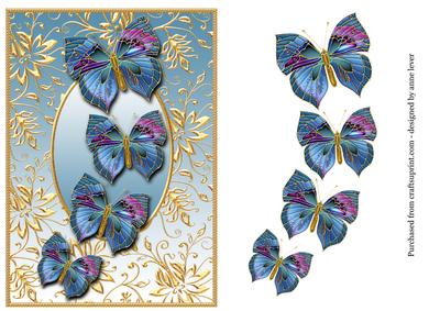 Gilded Frame and Blue Butterflies