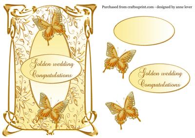 Golden Wedding Anniversary Topper