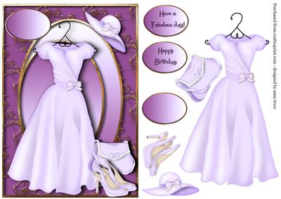 Lilac Dress with Double Oval Gilded Frame