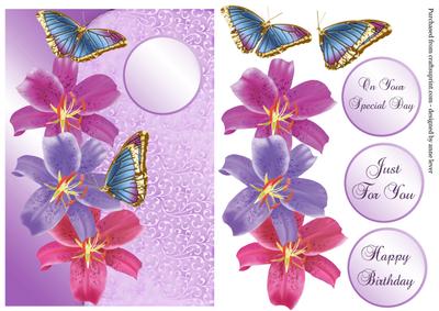 Lilies and Gilded Butterflies