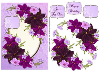 Purple Floral with Decoupage