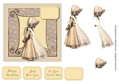 Sepia and Cream Vintage Girl