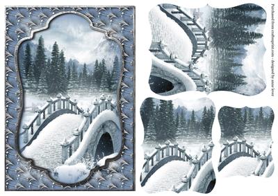 Christmas Snowy Bridge Shaped Stacker Topper