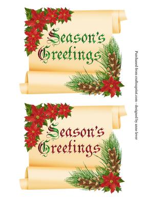 2 Season's Greetings Scroll Toppers
