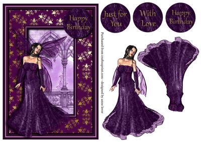Gold & Purple Fairy + Decoupage