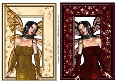 Gold & Red Framed Fairy Toppers