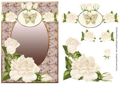 Ivory Roses and Butterfly + Decoupage