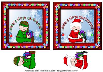 2 Baby's First Christmas Toppers