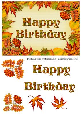 Autumn Leaves & Berries Birthday