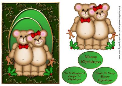 Christmas Teddy Couple