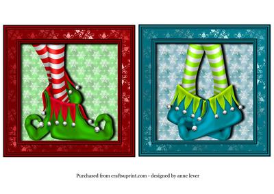 2 Elf Legs Christmas Toppers