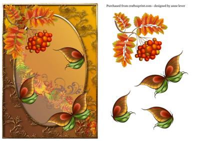 Autumn Leaves, Berries & Butterflies