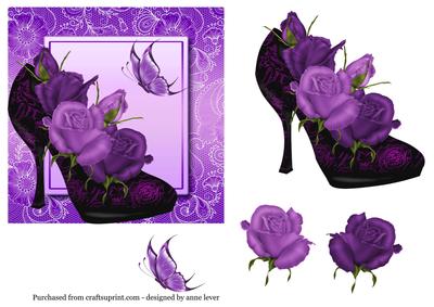 Heirloom Roses & Flocked Shoe + Decoupage
