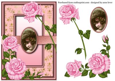 Vintage Cameo & Pink Roses