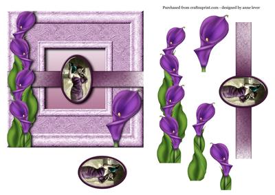 Vintage Cameo & Purple Lilies
