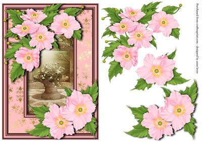 Pink Dogwood Roses Frame Topper