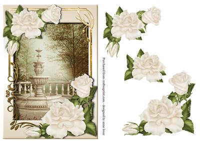 Ivory Roses Fantasy Fountain