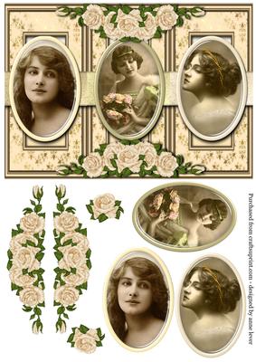 Ivory Roses Vintage Cameo Trio