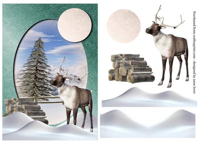 Reindeer Winter Scene