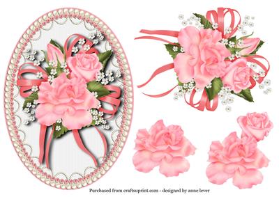 Pearl & Lace Rose Bouquet Topper