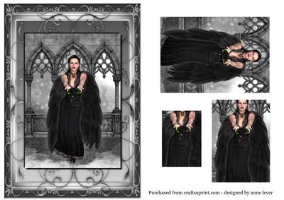 Fallen Angel with Black Rose Pyramid Topper