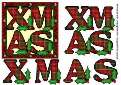 Tartan Xmas - Square Topper + Decoupage