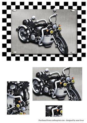 Black Motorbike Pyramid Topper