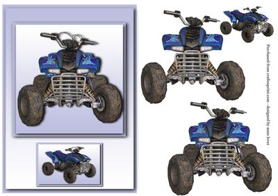 Quad Bike - Blue + Decoupage