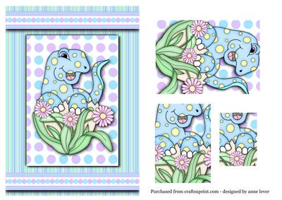 Cute Baby Dinosaur Blue & Purple Stacker