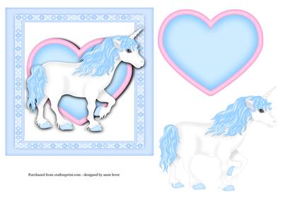Blue Unicorn + Decoupage