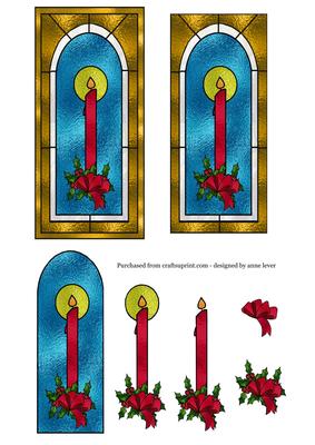 Stained Glass Candle + Decoupage - Gold